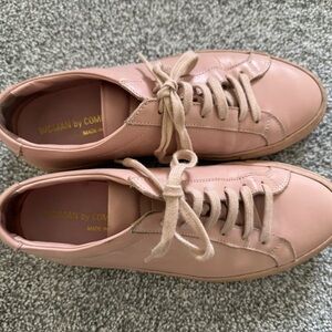 Common Projects Pink Sneakers with Suede Upper and Minimalist Design